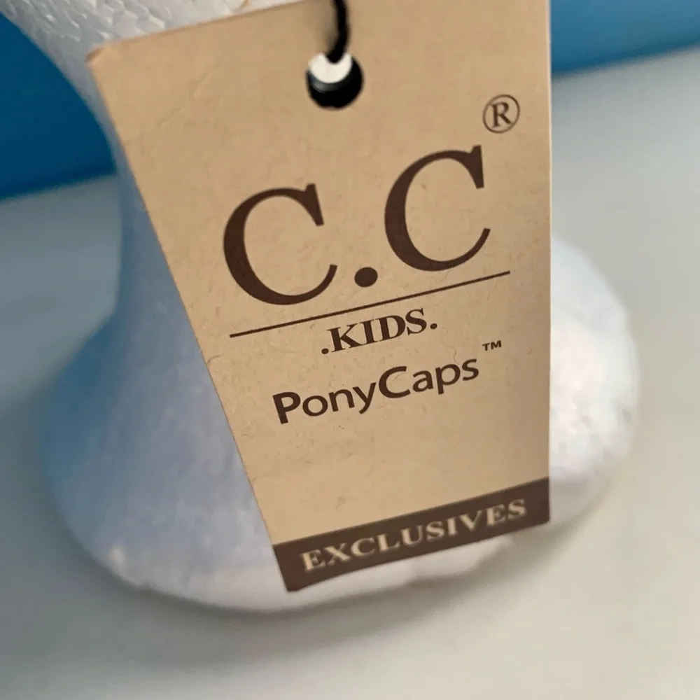 C.C. Kids Ponytail Baseball Hat Hot Pink Glitter
